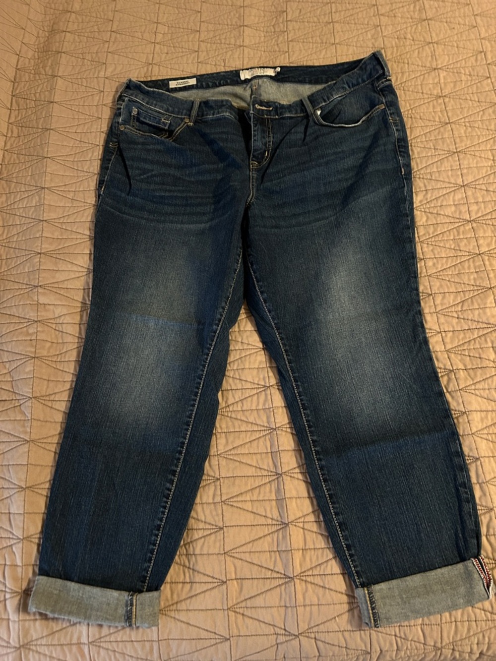 torrid Dark Indigo Rolled Cuff Boyfriend Jeans